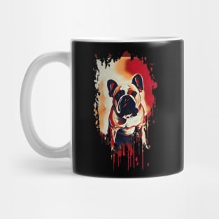English Bull Dog Tie Dye art design Mug